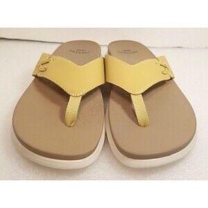 Earth Origins Thong Sandals SIZE 11 Dania Lemon Yellow Women's Comfort Sandals
